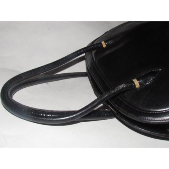 Gucci Vintage Buttery Soft Black Leather Satchel Top Handle - Picture 10 of 12